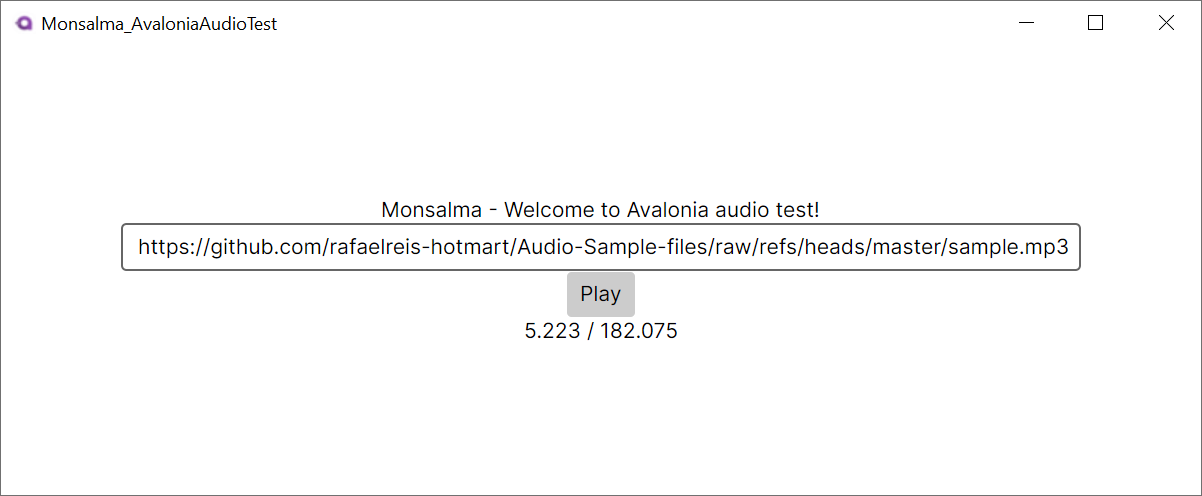 Avalonia UI - Audio Test - Windows application demo