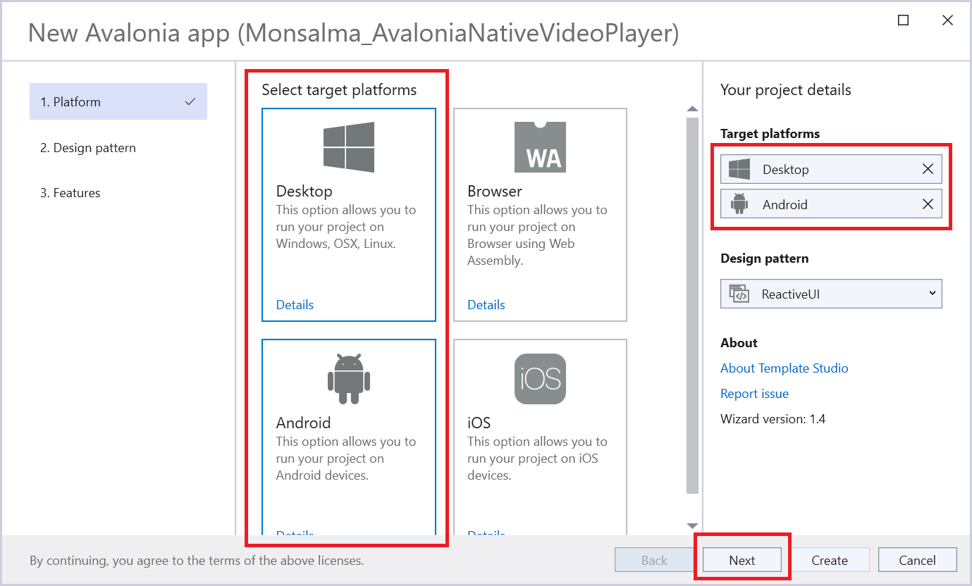 Avalonia UI - Native Video Playback - 04 - Select target platforms