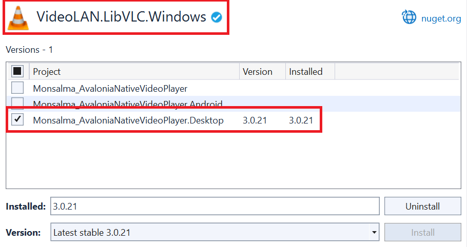 Avalonia UI - Native Video Playback - 14 - Adding VideoLAN.LibVLC.Windows NuGet package